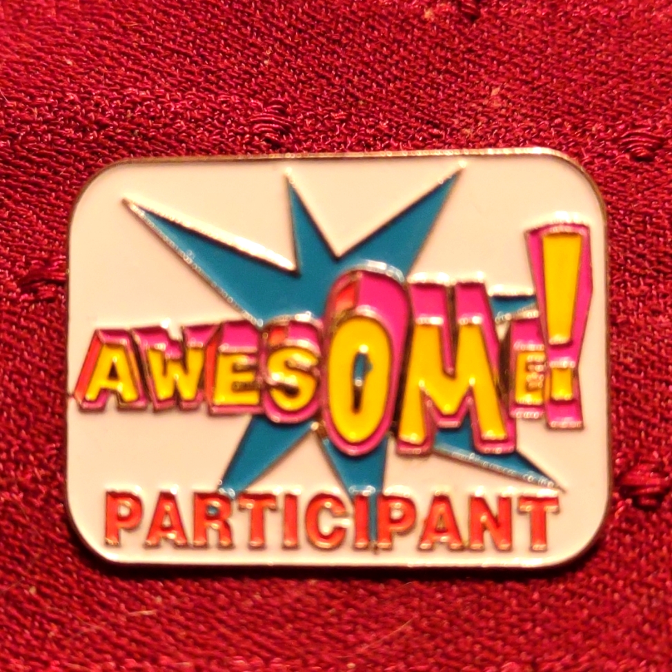 80s Vintage Awesome Participant Pin